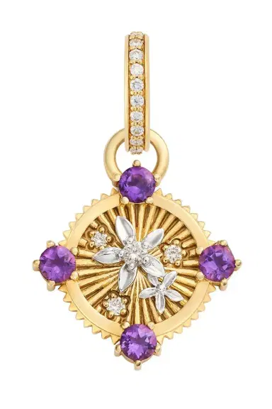 Foundrae Resilience - Amethyst Miniature Blossoms Gemstone Medallion | Thumbnail 1