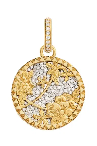 Foundrae Resilience - Diamond Pavé Blossoms Floral Screen Medium Medallion | Thumbnail 1 Foundrae Resilience - Diamond Pavé Blossoms Floral Screen Medium Medallion | Thumbnail 1
