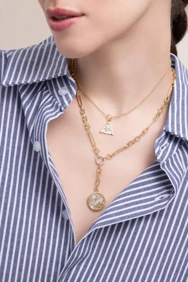 Foundrae Resilience - Diamond Pavé Floral Screen Small Mixed Clip Extension Necklace | Thumbnail 2