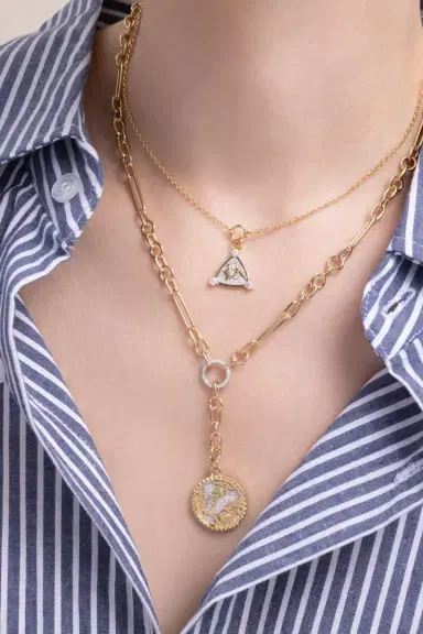 Foundrae Resilience - Diamond Pavé Floral Screen Small Mixed Clip Extension Necklace | Thumbnail 4