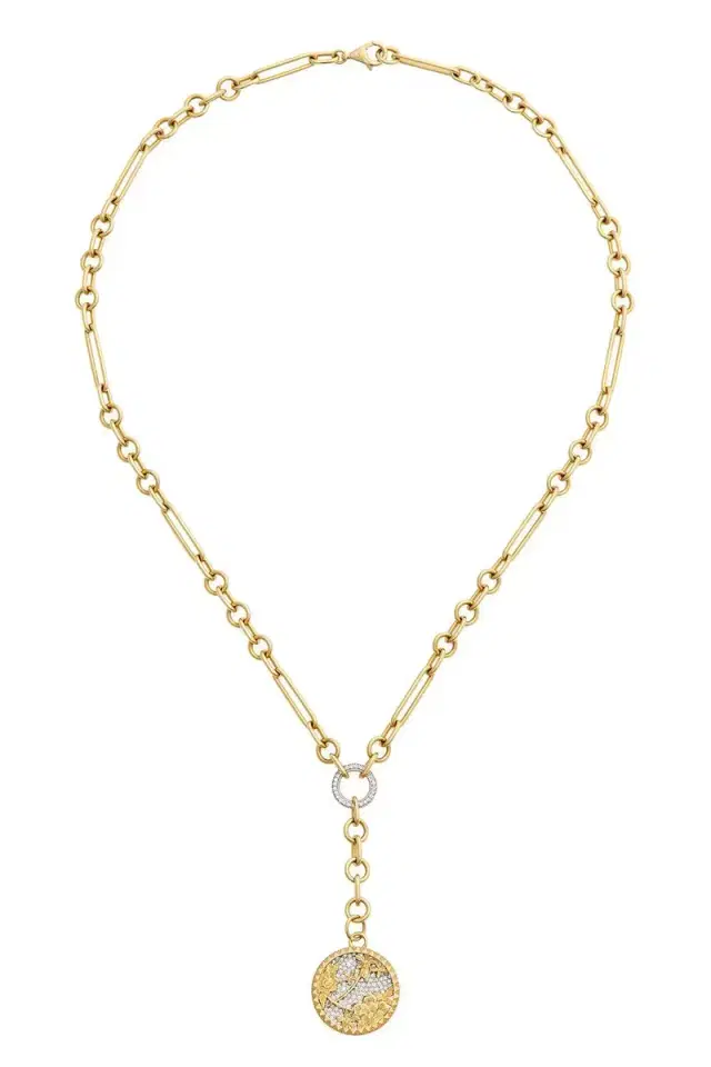 Foundrae Resilience - Diamond Pavé Floral Screen Small Mixed Clip Extension Necklace