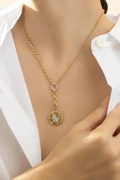 Foundrae Resilience Medium Mixed Belcher Diamond Necklace | Thumbnail 2