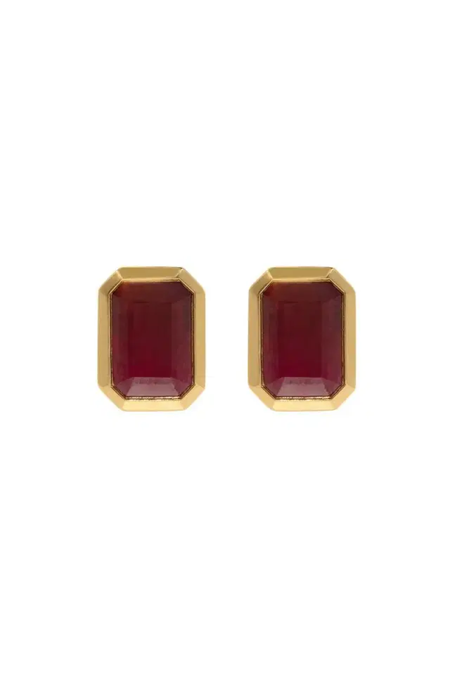 Azlee Rich Ruby Medium Stud Earrings