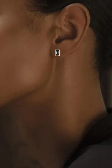 Azlee Rich Sapphire Medium Stud Earrings | Thumbnail 2 Azlee Rich Sapphire Medium Stud Earrings | Thumbnail 2