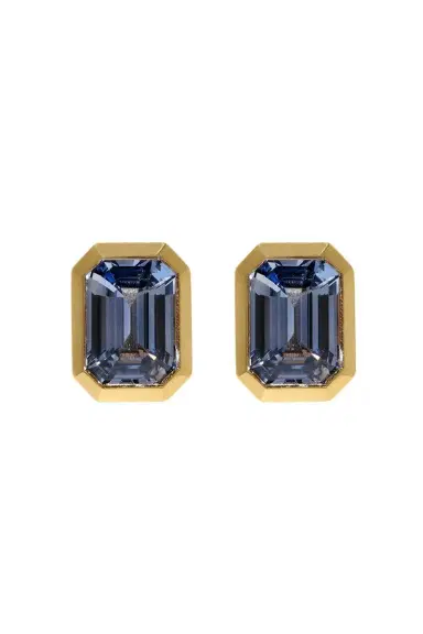 Azlee Rich Sapphire Medium Stud Earrings | Thumbnail 1 Azlee Rich Sapphire Medium Stud Earrings | Thumbnail 1