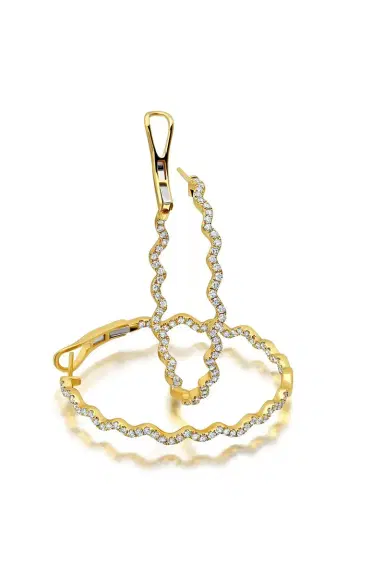 GRAZIELA Rio Diamond Inside Outside Hoop Earrings | Thumbnail 6