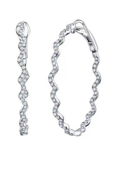 GRAZIELA Rio Diamond Inside Outside Hoop Earrings | Thumbnail 1