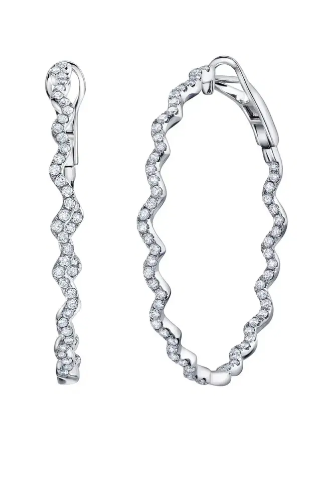GRAZIELA Rio Diamond Inside Outside Hoop Earrings