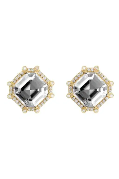GOSHWARA Rock Crystal Asscher Gossip Stud Earrings | Thumbnail 1 GOSHWARA Rock Crystal Asscher Gossip Stud Earrings | Thumbnail 1