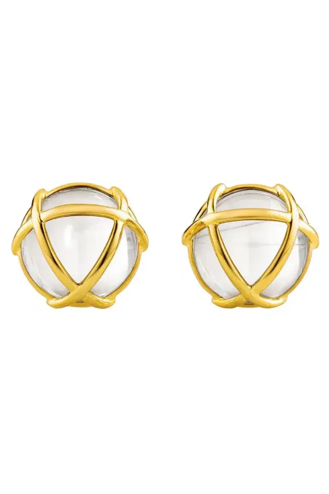 VERDURA Rock Crystal Cage Earrings