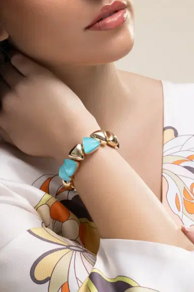 Vhernier Rock Crystal Turquoise Freccia Bracelet | Thumbnail 2