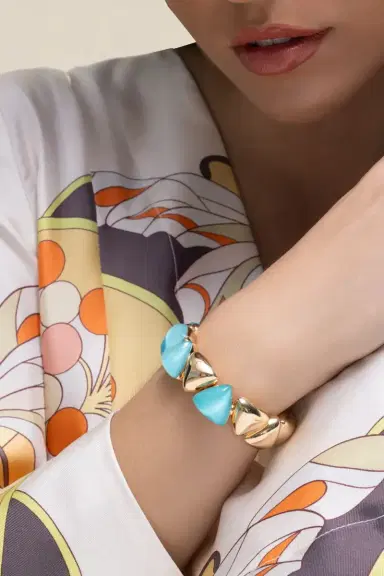 Vhernier Rock Crystal Turquoise Freccia Bracelet | Thumbnail 4