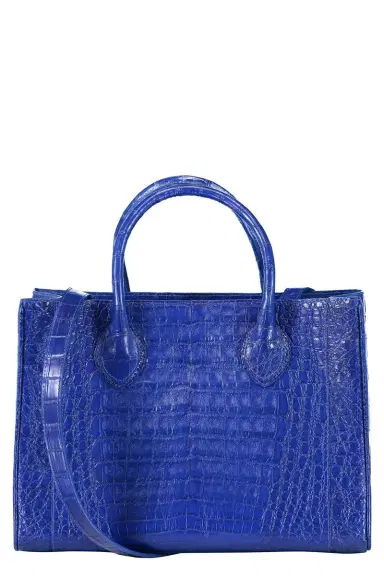ANGELA ALVAREZ Roma Croc Bag - Electric Blue | Thumbnail 1