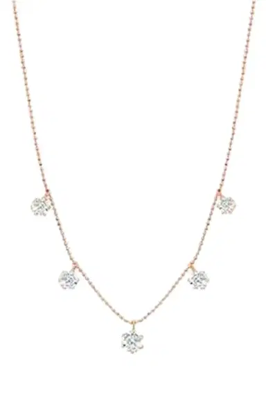 GRAZIELA Rose Gold Large Floating Diamond Necklace | Thumbnail 1