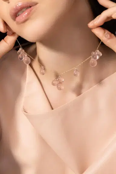 TEN THOUSAND THINGS Rose Quartz Bubble Necklace | Thumbnail 2 TEN THOUSAND THINGS Rose Quartz Bubble Necklace | Thumbnail 2
