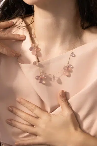 TEN THOUSAND THINGS Rose Quartz Bubble Necklace | Thumbnail 3 TEN THOUSAND THINGS Rose Quartz Bubble Necklace | Thumbnail 3