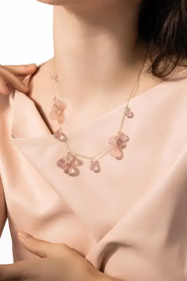 TEN THOUSAND THINGS Rose Quartz Bubble Necklace | Thumbnail 4 TEN THOUSAND THINGS Rose Quartz Bubble Necklace | Thumbnail 4