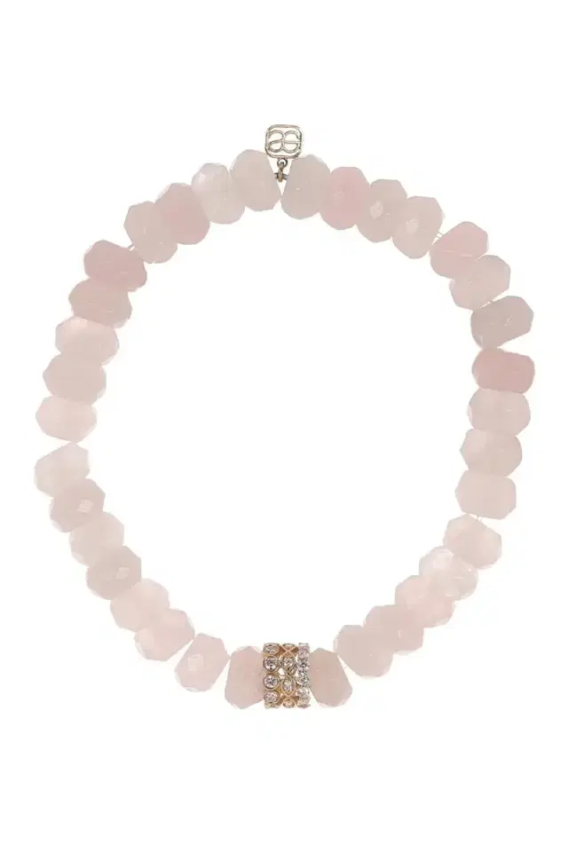Sydney Evan Rose Quartz Rondelle Trio Beaded Bracelet