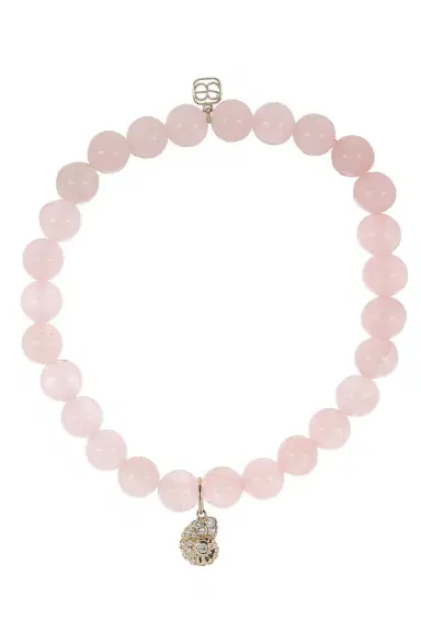 Sydney Evan Rose Quartz Small Nautilus Charm Bracelet | Thumbnail 1 Sydney Evan Rose Quartz Small Nautilus Charm Bracelet | Thumbnail 1