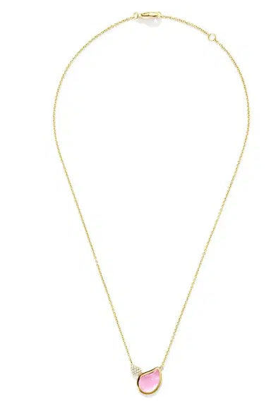 TAMARA COMOLLI Rose Tourmaline Diamond Signature 2 Drop Necklace | Thumbnail 1