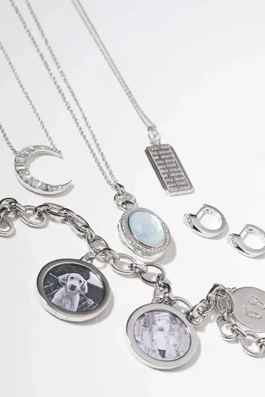 MONICA RICH KOSANN Round Mosaic Half Locket - Sterling | Thumbnail 3