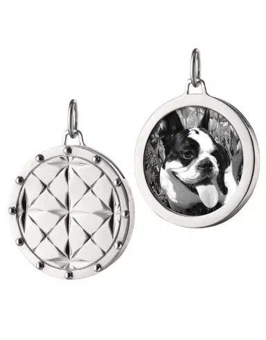 MONICA RICH KOSANN Round Mosaic Half Locket - Sterling | Thumbnail 1