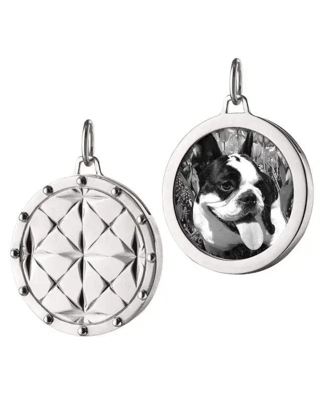 MONICA RICH KOSANN Round Mosaic Half Locket - Sterling Silver