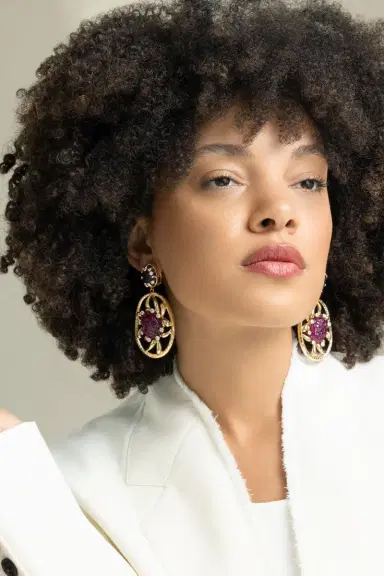 DAVID WEBB Rubellite Amethyst New Earrings | Thumbnail 4 DAVID WEBB Rubellite Amethyst New Earrings | Thumbnail 4