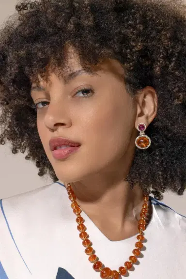 GOSHWARA Rubellite Mandarin Garnet Earrings | Thumbnail 2 GOSHWARA Rubellite Mandarin Garnet Earrings | Thumbnail 2