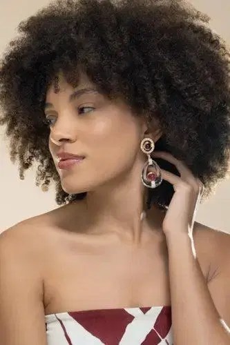 DAVID WEBB Ruby Crystal Cabochon Drop Earrings | Thumbnail 2