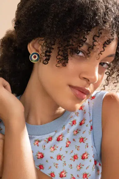 DAVID WEBB Ruby Diamond Azuremalachite Centric Earrings | Thumbnail 2