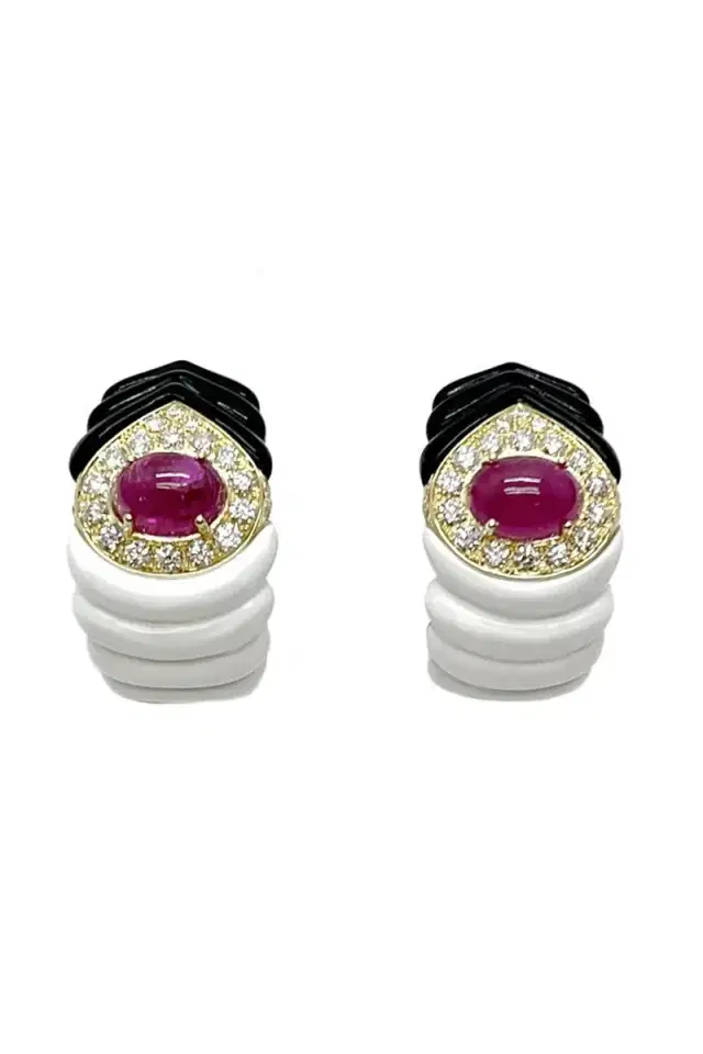 ANDREOLI Ruby Diamond Kogolong Earrings
