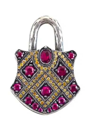SEVAN BICAKCI Ruby Diamond Medium Padlock Pendant | Thumbnail 1