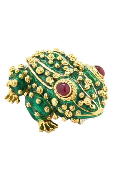 DAVID WEBB Ruby Green Frog Brooch | Thumbnail 1