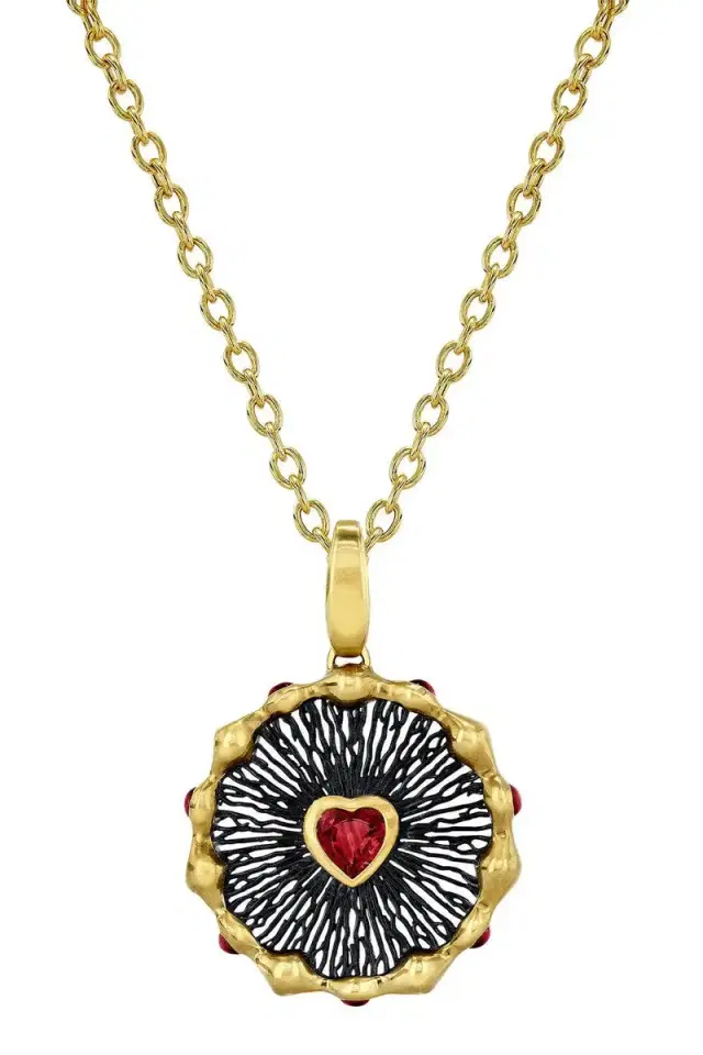 VRAM Ruby Heart Hypha Charm Necklace
