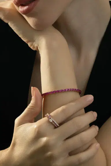 ROBERTO DEMEGLIO Ruby Oval Stretch Extensible Tennis Bracelet | Thumbnail 3