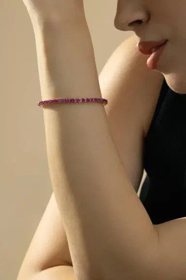 ROBERTO DEMEGLIO Ruby Oval Stretch Extensible Tennis Bracelet | Thumbnail 4