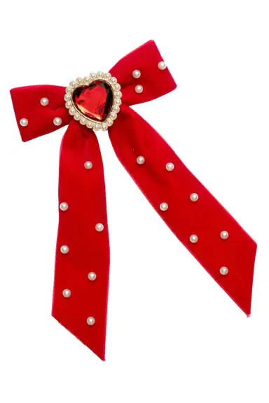 SUPER SMALLS Ruby Red Heartfelt Hairbow | Thumbnail 1
