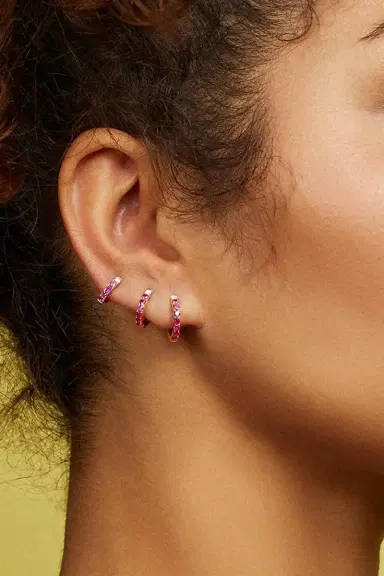 Robinson Pelham Ruby Single Orb Midi Hoop Earring | Thumbnail 2 Robinson Pelham Ruby Single Orb Midi Hoop Earring | Thumbnail 2