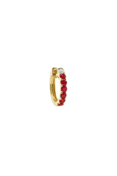 Robinson Pelham Ruby Single Orb Midi Hoop Earring | Thumbnail 1 Robinson Pelham Ruby Single Orb Midi Hoop Earring | Thumbnail 1