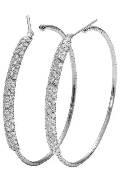 MATTIA CIELO Rugiada Diamond Pave Hoop Earrings | Thumbnail 1 MATTIA CIELO Rugiada Diamond Pave Hoop Earrings | Thumbnail 1