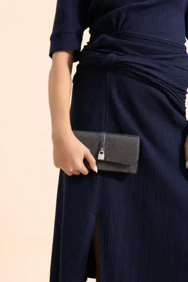 Stella McCartney Ryder Flap Continental Wallet - Slate | Thumbnail 3