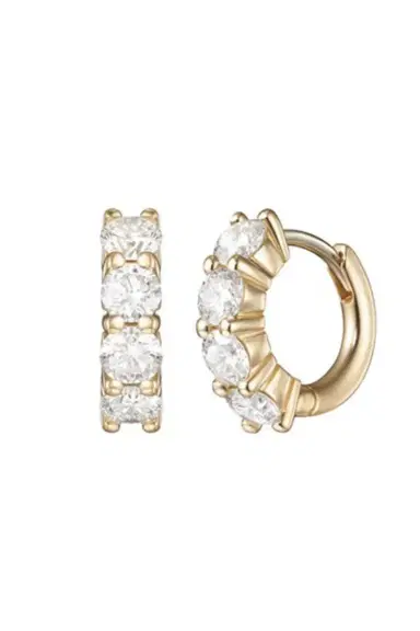 Melissa Kaye Sadie Diamond Huggie Hoop Earrings | Thumbnail 1 Melissa Kaye Sadie Diamond Huggie Hoop Earrings | Thumbnail 1