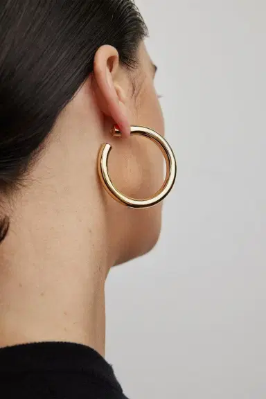 Jennifer Fisher Samira Baby Hoop Earrings - 1.5in | Thumbnail 2