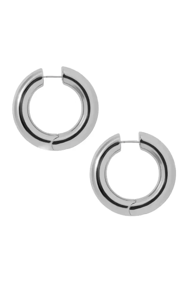 Jennifer Fisher Samira Hinged Huggie Earrings - Silver -  0.75in