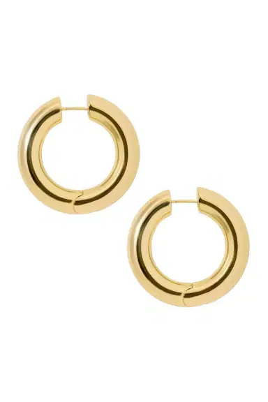 Jennifer Fisher Samira Hinged Huggie Earrings - Yellow Gold - 0.75in | Thumbnail 1