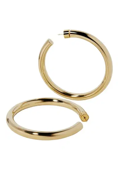 Jennifer Fisher Samira Hoop Earrings - Yellow Gold - 2in | Thumbnail 3 Jennifer Fisher Samira Hoop Earrings - Yellow Gold - 2in | Thumbnail 3