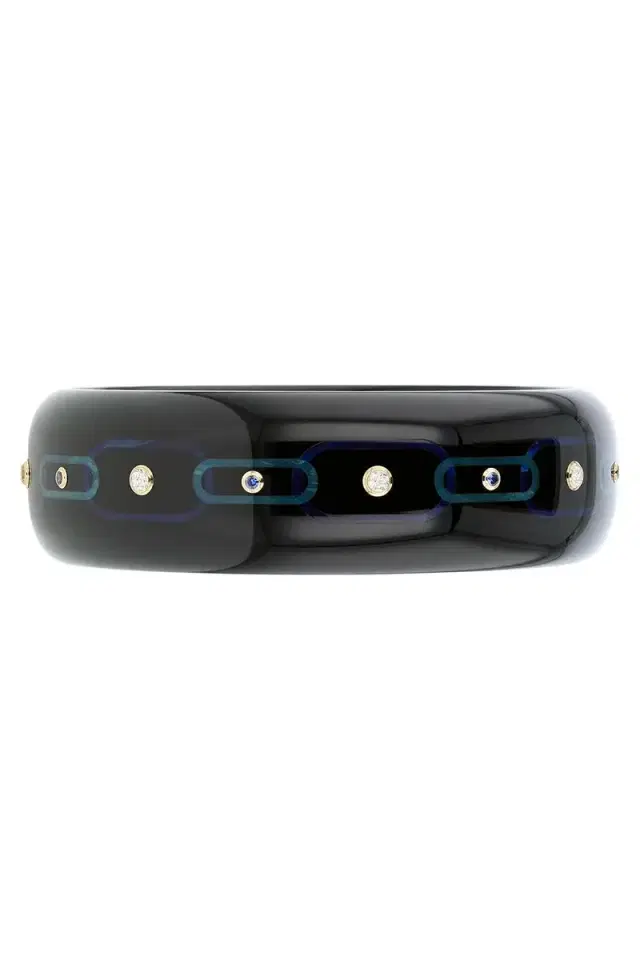 MARK DAVIS Sapphire Black Bakelite Bangle