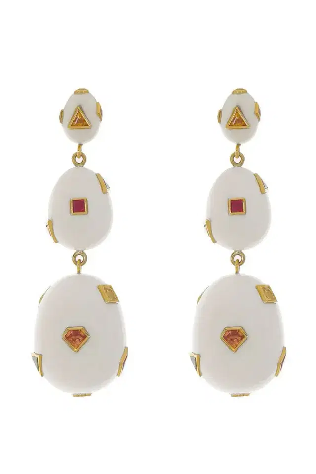 BIBI VAN DER VELDEN Sapphire Egg Mammoth Earrings