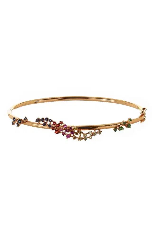 Ananya Sapphire Rainbow Scatter Bangle Bracelet